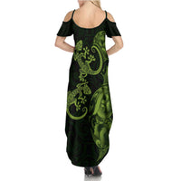 New Zealand Gecko Maori Art Tattoo Summer Maxi Dress LT03 - Polynesian Pride