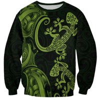 New Zealand Gecko Maori Art Tattoo Sweatshirt LT03 Unisex Green - Polynesian Pride