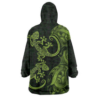 New Zealand Gecko Maori Art Tattoo Wearable Blanket Hoodie