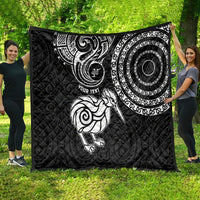 Personalised New Zealand Quilt Stylized Kiwi Bird Tattoo Mix Koru Circle and Maori Ethnic Vibe LT03 - Polynesian Pride