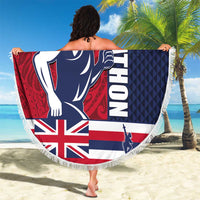 Honolulu Running 2024 Beach Blanket Marathon Competition Hula Runner and Kakau Art Tattoo