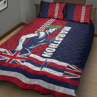Honolulu Running 2024 Quilt Bed Set Marathon Competition Hula Runner and Kakau Art Tattoo