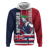 Honolulu Running 2024 Zip Hoodie Marathon Competition Hula Runner and Kakau Art Tattoo