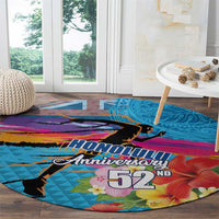 Honolulu Anniversary 52nd Running Round Carpet Marathon Competition Kakau Pattern Blue Color
