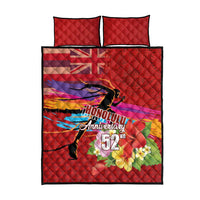 Honolulu Anniversary 52nd Running Quilt Bed Set Marathon Competition Kakau Pattern Red Color