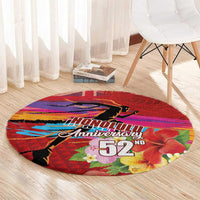 Honolulu Anniversary 52nd Running Round Carpet Marathon Competition Kakau Pattern Red Color