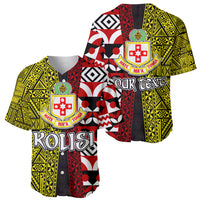 Tonga Kolisi Tonga Baseball Jersey Ngatu and Geometric Pattern LT03 - Polynesian Pride