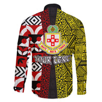 Tonga Kolisi Tonga Family Matching Off Shoulder Short Dress and Hawaiian Shirt Ngatu and Geometric Pattern LT03 - Polynesian Pride