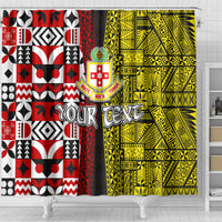 Tonga Kolisi Tonga Shower Curtain Ngatu and Geometric Pattern LT03 - Polynesian Pride
