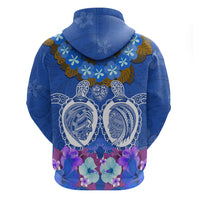 Polynesian Valentine Day Hoodie Love Couple Turtle Maori Hibiscus Blue LT03 - Polynesian Pride
