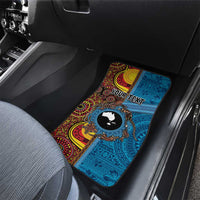 Personalised Australia and Fiji Together Car Mats Tribal Palm Tree with Tapa and Aboriginal Animals Half Style LT03 - Polynesian Pride