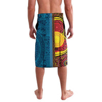 Personalised Australia and Fiji Together Lavalava Tribal Palm Tree with Tapa and Aboriginal Animals Half Style