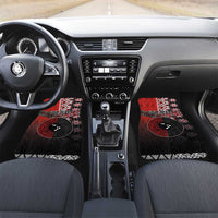 Personalised Aotearoa and Tonga Together Car Mats Manaia and Tongan Tribal Cross - Taniko and Ngatu Art Tattoo