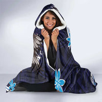 American Samoa Flag Day Hooded Blanket Bald Eagle with Uatogi and Fue - Polynesian and Floral Tribal Tattoo