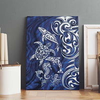 New Zealand Connecting with Seas Canvas Wall Art Maori Tribal and Sea Animals Tattoo - White Glass Style
