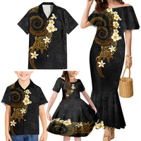 Polynesian Spiral Tribal Tattoo Family Matching Mermaid Dress and Hawaiian Shirt Golden Color LT03 - Polynesian Pride
