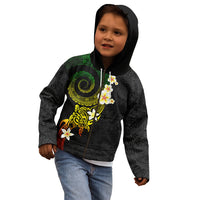 Polynesian Spiral Tribal Tattoo Kid Hoodie Reggae Color