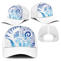 New Zealand Sea Animals Baseball Net Cap with Maori Koru Tribal Tattoo and Silver Ferns Galaxy Style LT03 - Polynesian Pride