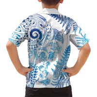 New Zealand Sea Animals Family Matching Puletasi and Hawaiian Shirt with Maori Koru Tribal Tattoo and Silver Ferns Galaxy Style LT03 - Polynesian Pride