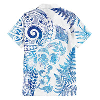 New Zealand Sea Animals Family Matching Puletasi and Hawaiian Shirt with Maori Koru Tribal Tattoo and Silver Ferns Galaxy Style LT03 - Polynesian Pride