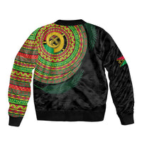Vanuatu Tribal Tattoo with Namele Leaves Bomber Jacket