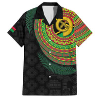 Vanuatu Tribal Tattoo with Namele Leaves Family Matching Short Sleeve Bodycon Dress and Hawaiian Shirt