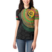 Vanuatu Tribal Tattoo with Namele Leaves Women Polo Shirt