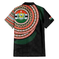 Penama Tribal Tattoo with Namele Leaves Family Matching Long Sleeve Bodycon Dress and Hawaiian Shirt LT03 - Polynesian Pride