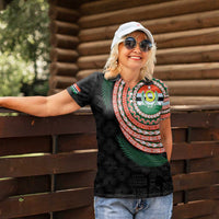 Penama Tribal Tattoo with Namele Leaves Women Polo Shirt