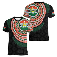 Penama Tribal Tattoo with Namele Leaves Women V-Neck T-Shirt LT03 - Polynesian Pride