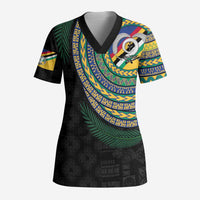 Torba Tribal Tattoo with Namele Leaves Scrub Top - Polynesian Pride