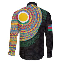 Shefa Tribal Tattoo with Namele Leaves Family Matching Long Sleeve Bodycon Dress and Hawaiian Shirt