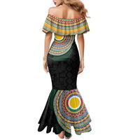 Shefa Tribal Tattoo with Namele Leaves Family Matching Mermaid Dress and Hawaiian Shirt