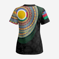 Shefa Tribal Tattoo with Namele Leaves Scrub Top - Polynesian Pride