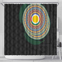 Shefa Tribal Tattoo with Namele Leaves Shower Curtain