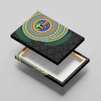 Tafea Tribal Tattoo with Namele Leaves Canvas Wall Art