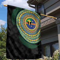 Tafea Tribal Tattoo with Namele Leaves Garden Flag