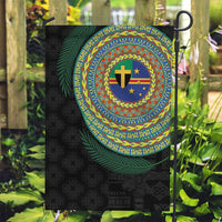 Tafea Tribal Tattoo with Namele Leaves Garden Flag