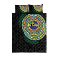 Tafea Tribal Tattoo with Namele Leaves Quilt Bed Set