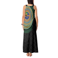 Tafea Tribal Tattoo with Namele Leaves Tank Maxi Dress