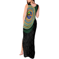 Tafea Tribal Tattoo with Namele Leaves Tank Maxi Dress