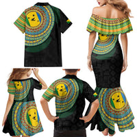 Malampa Tribal Tattoo with Namele Leaves Family Matching Mermaid Dress and Hawaiian Shirt