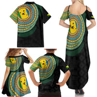 Malampa Tribal Tattoo with Namele Leaves Family Matching Summer Maxi Dress and Hawaiian Shirt