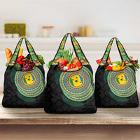 Malampa Tribal Tattoo with Namele Leaves Grocery Bag
