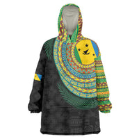 Malampa Tribal Tattoo with Namele Leaves Wearable Blanket Hoodie