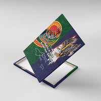 Manuʻa Islands and American Samoa Together Canvas Wall Art Rooster and Eagle Mascot National Map and Flag Style