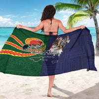 Manuʻa Islands and American Samoa Together Sarong Rooster and Eagle Mascot National Map and Flag Style