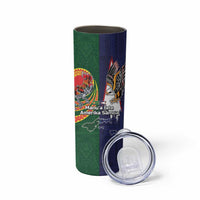 Manuʻa Islands and American Samoa Together Skinny Tumbler Rooster and Eagle Mascot National Map and Flag Style LT03 - Polynesian Pride