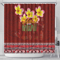 Aloha Plumeria Flowers Shower Curtain With Hawaiian Style Tapa Tribal LT03 - Polynesian Pride