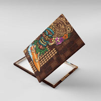 Hawaiian Tiki Mask Surfing Kakau Pattern Canvas Wall Art